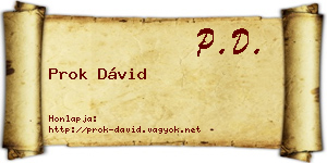 Prok Dávid névjegykártya